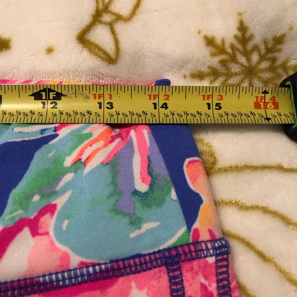 Floral Print Athletic Leggings Beckon Blue Jungle Luxletic (L) - Picture 5 of 7